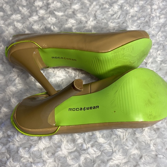Rocawear peep toes heels size 9 lime green bottom ❤️ - Picture 4 of 7
